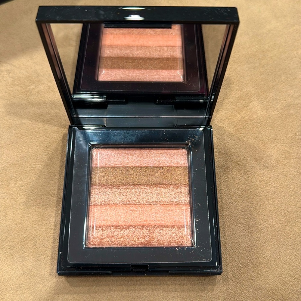 Bobbi Brown Discontinued PINK QUARTZ Shimmer Brick Compact - Black
